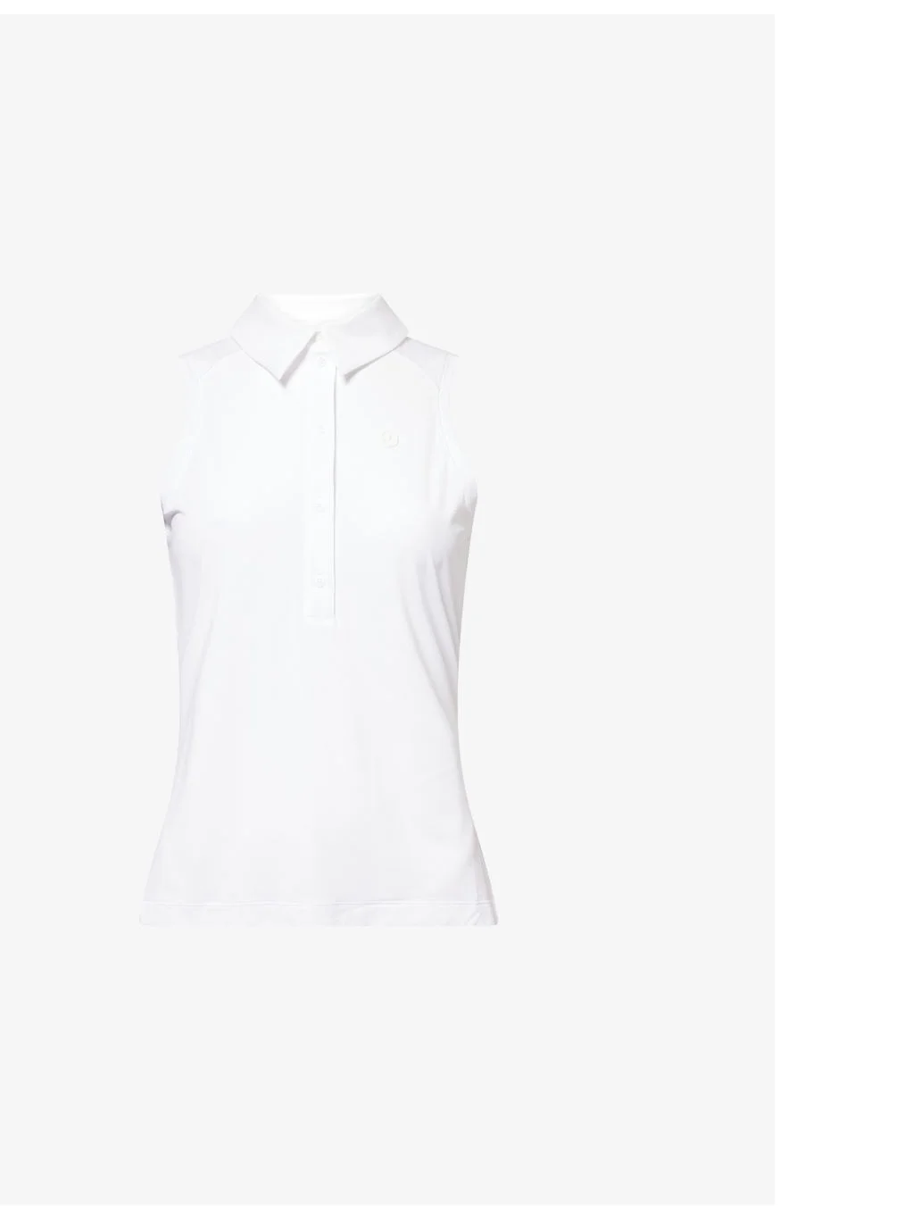 Sleeveless polo-collar stretch-recycled nylon top - 1