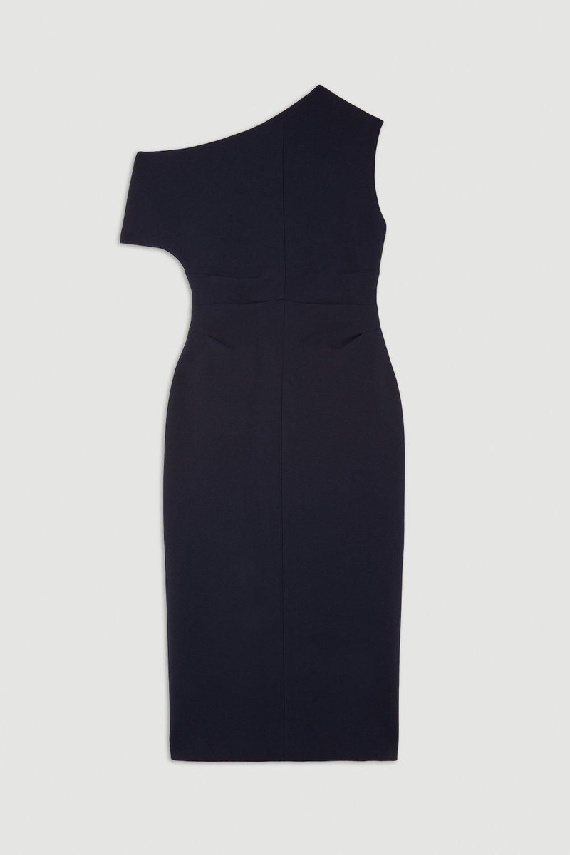 Compact Stretch Drop Shoulder Tailored Midi Dress 4