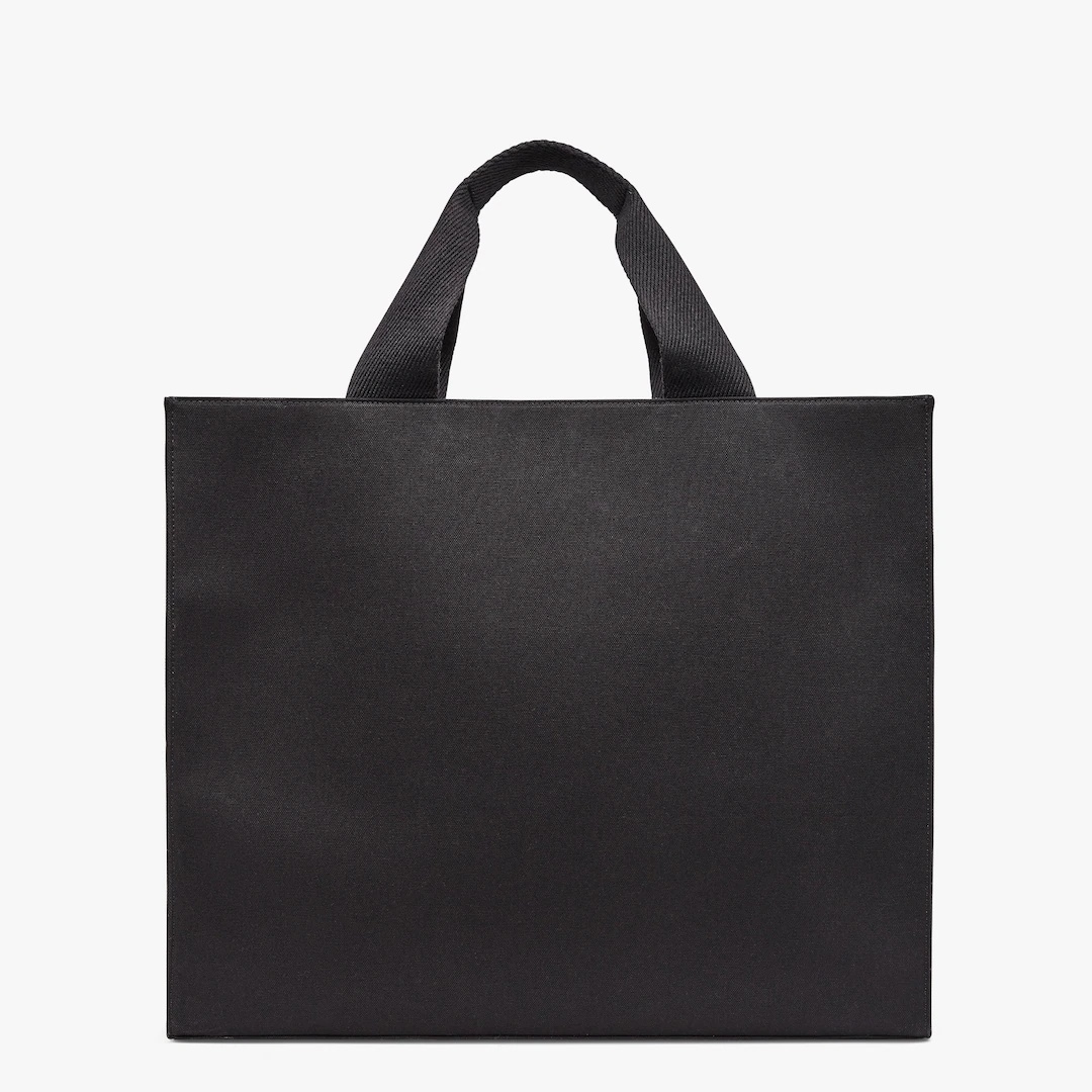 Fendace Embroidered black canvas  Logo bag - 3