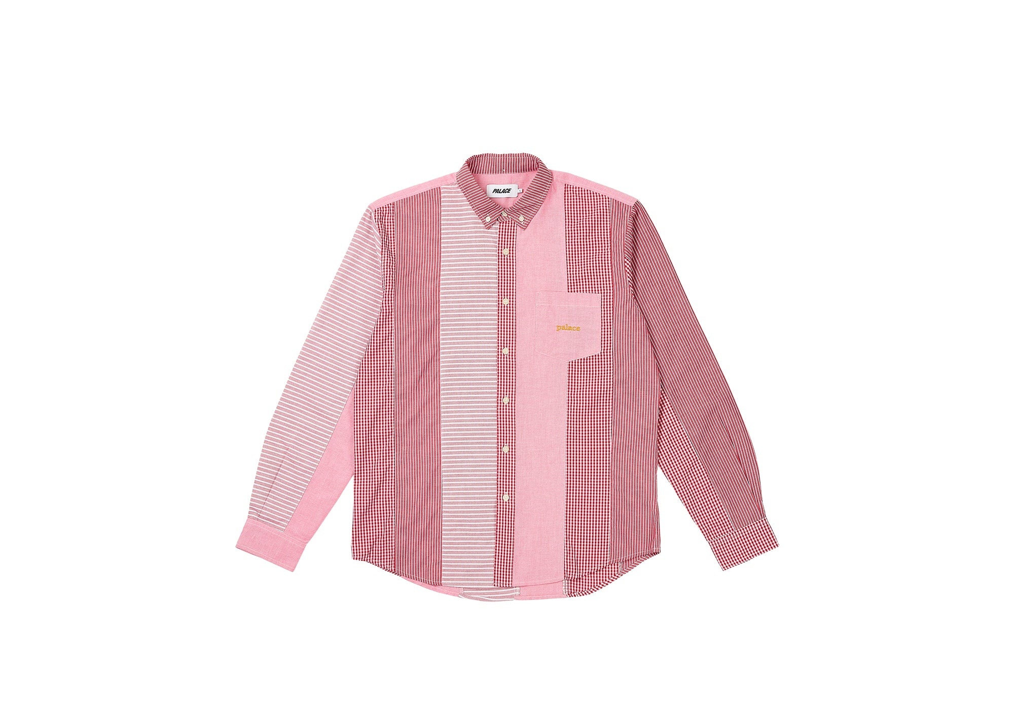 PATCHWORK STRIPE SHIRT RED - 1