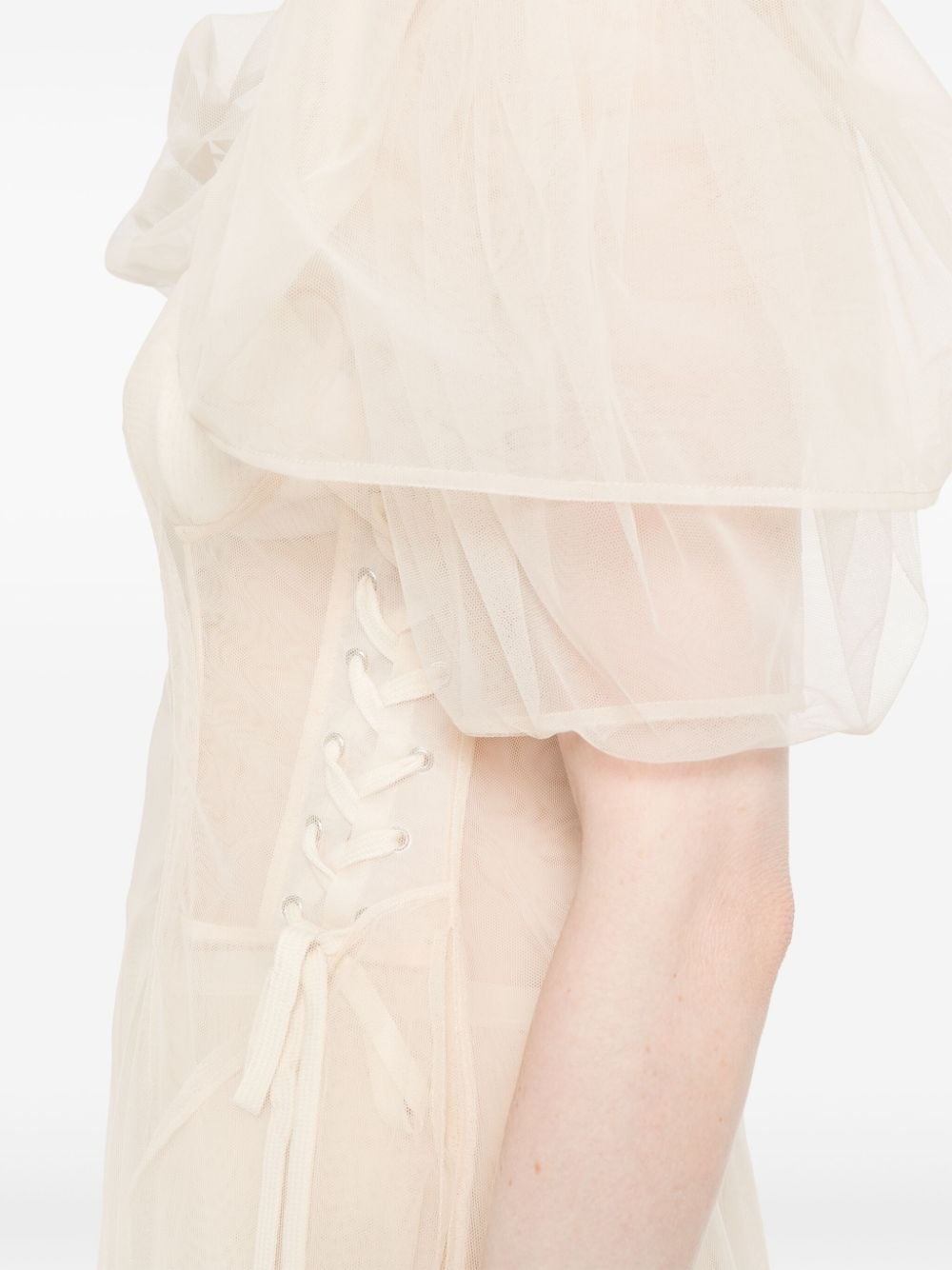 tulle corset-detail midi dress - 5