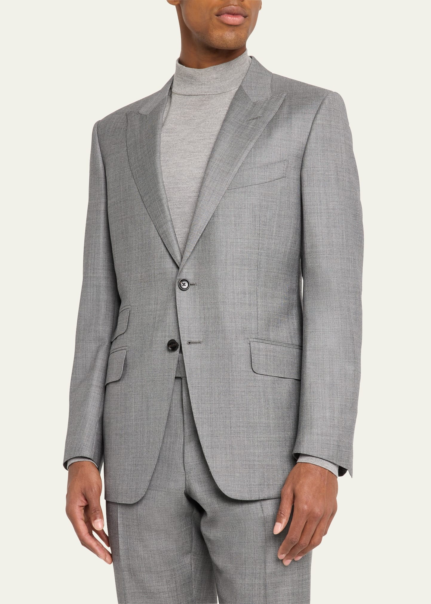 Men's Modern Fit Sharkskin Suit - 4