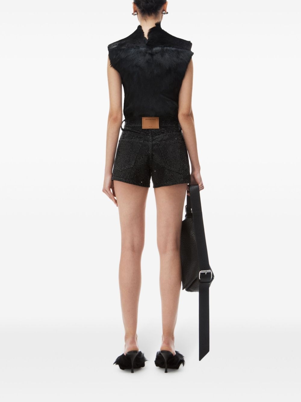high-rise denim shorts - 4