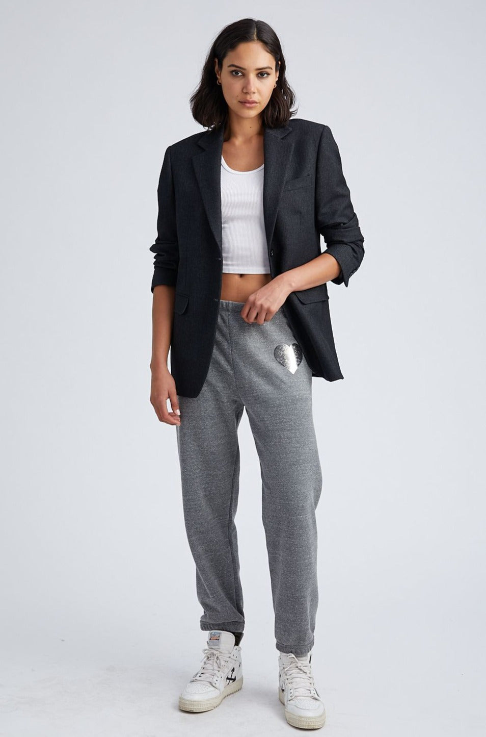 DARK GREY HEART SWEATPANTS - 5