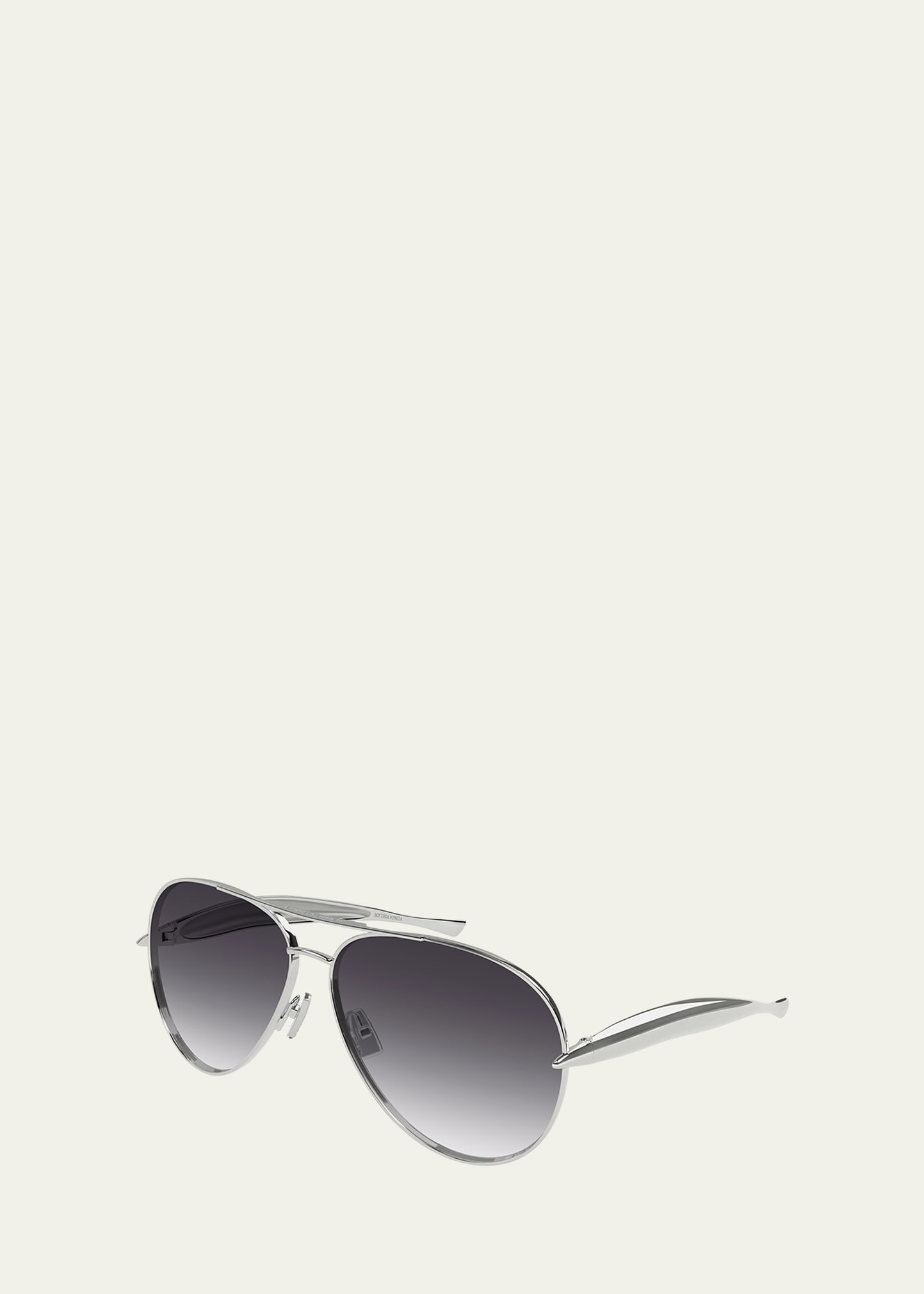 Curved Metal Aviator Sunglasses - 2
