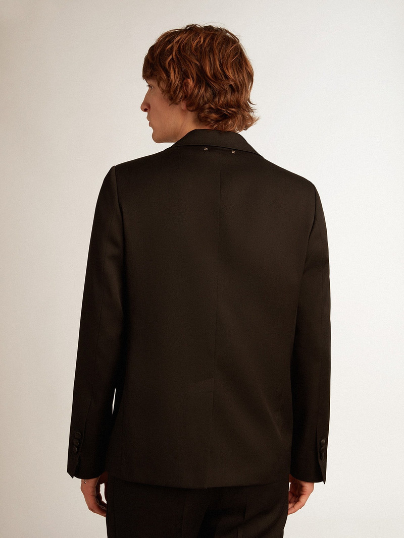 Men’s tuxedo jacket in black wool gabardine 4