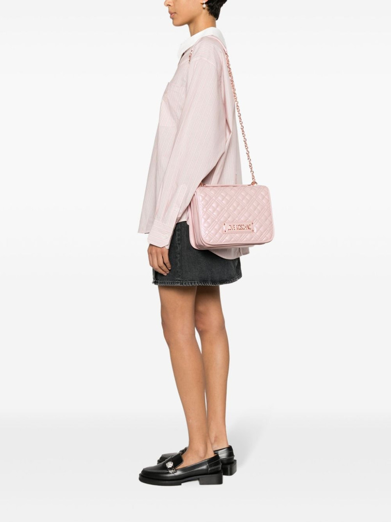 Moschino logo-plaque quilted shoulder bag outlook