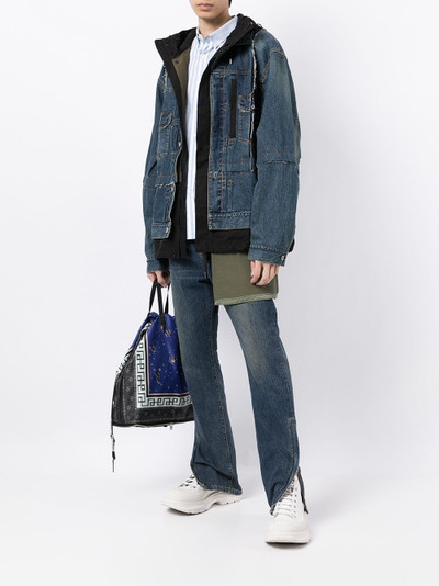 sacai layered slim-fit jeans outlook