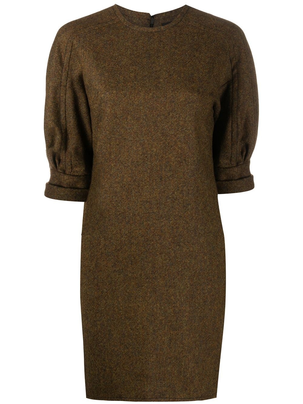 puff-sleeved mini shift dress - 1