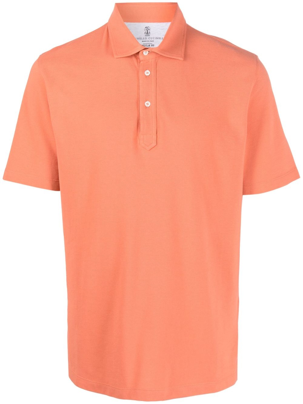short-sleeved cotton polo shirt - 1