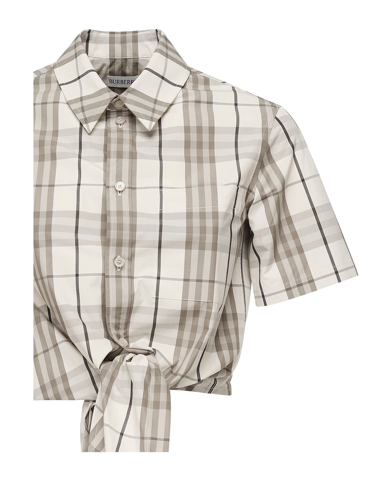 Check Cotton Cropped Shirt - 2