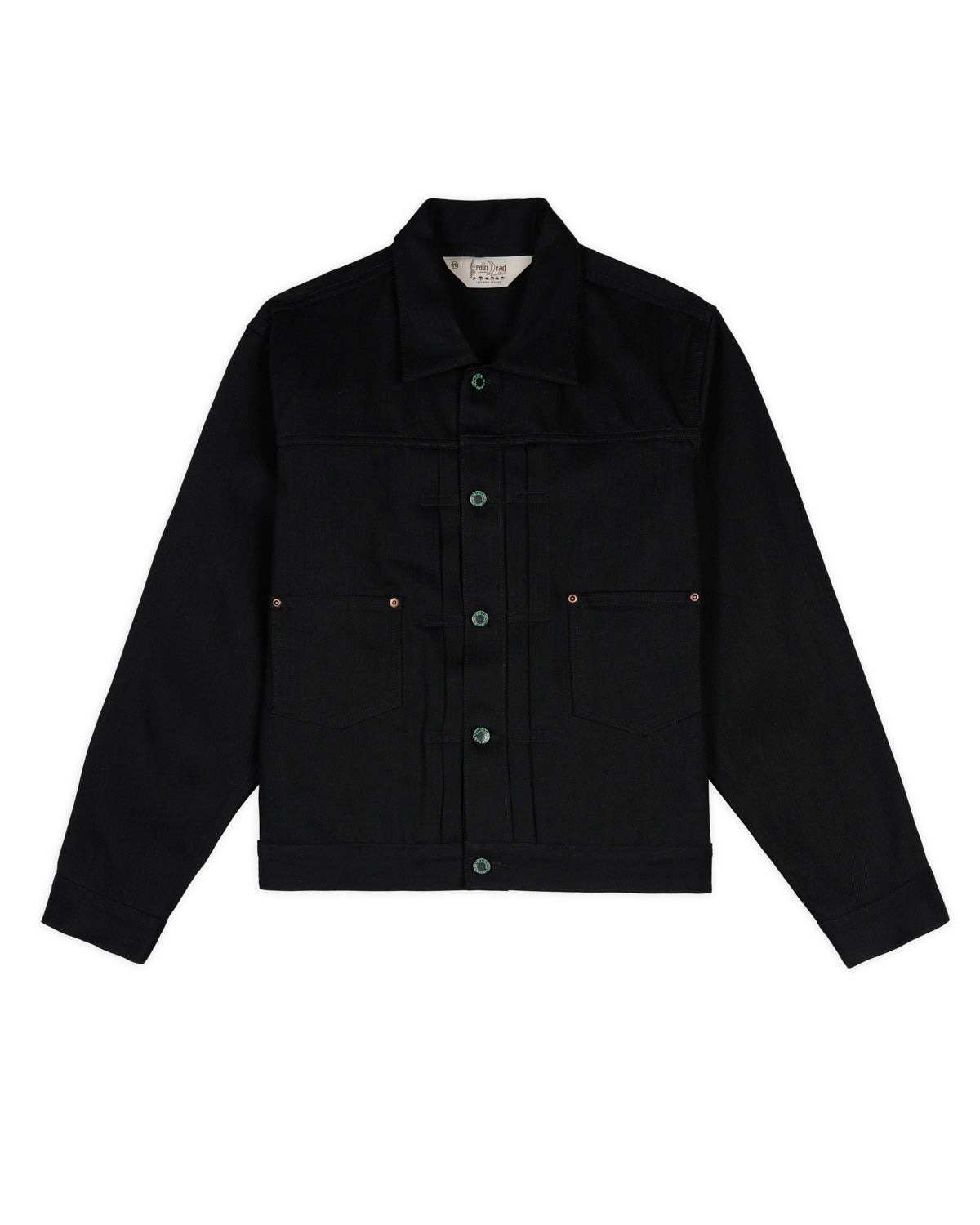 Trucker Jacket 13.2oz Selvedge Denim - Solid Black - 1