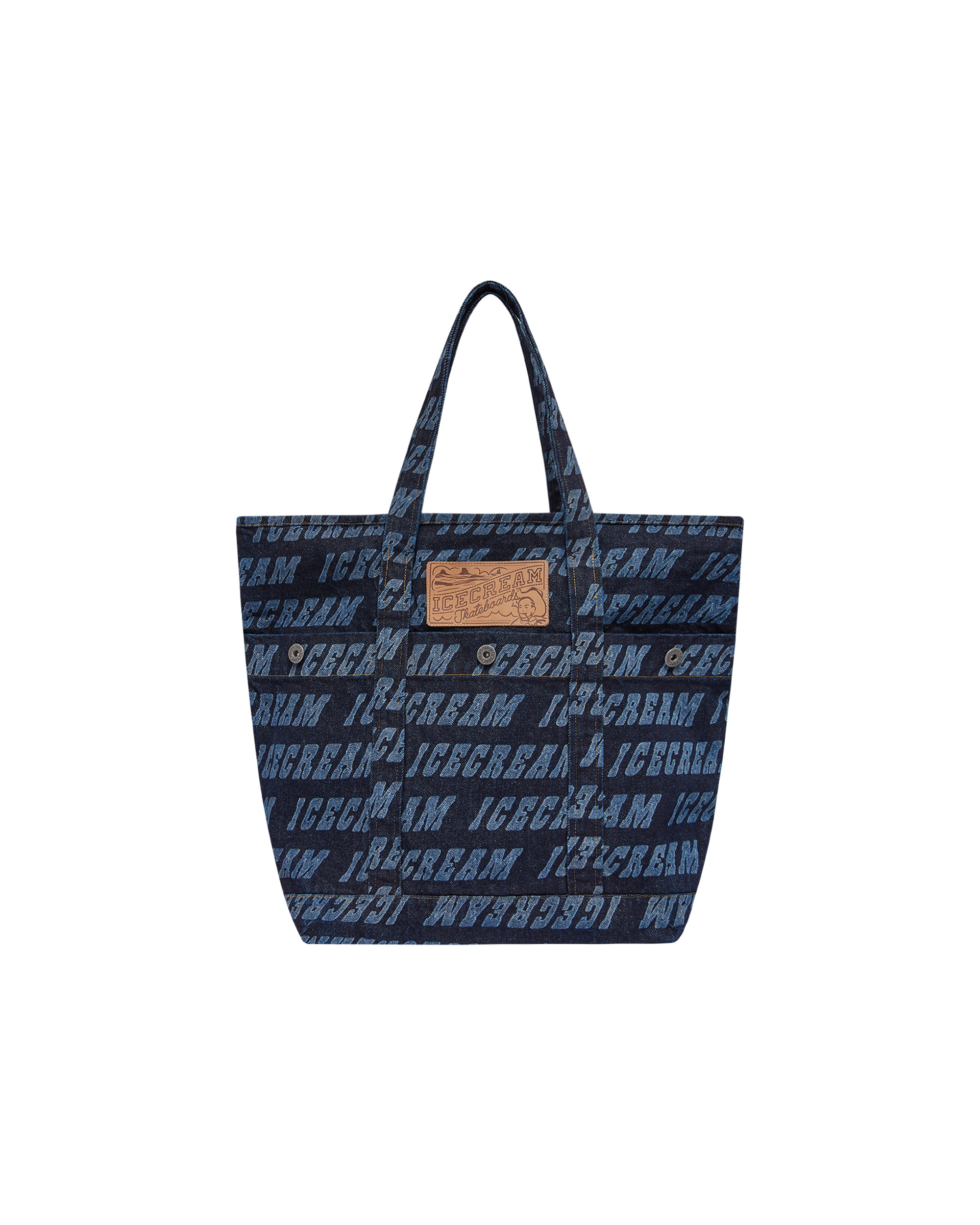 REPEAT LOGO DENIM TOTE BAG - 1