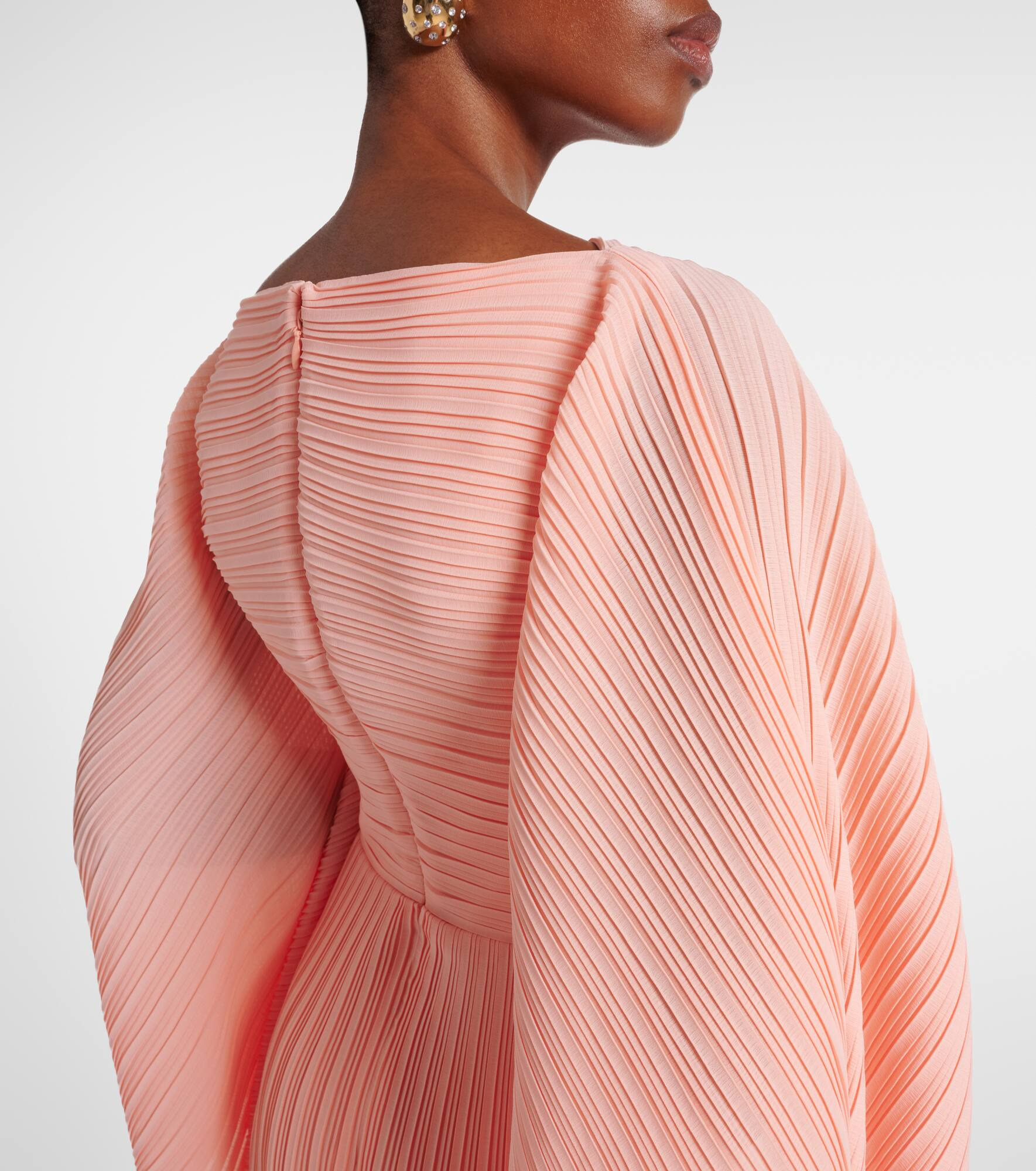 Adami plissé caped maxi dress - 6