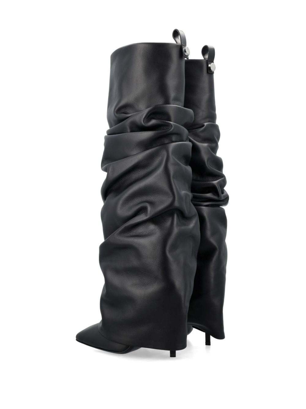 layered knee-high leather boots - 4