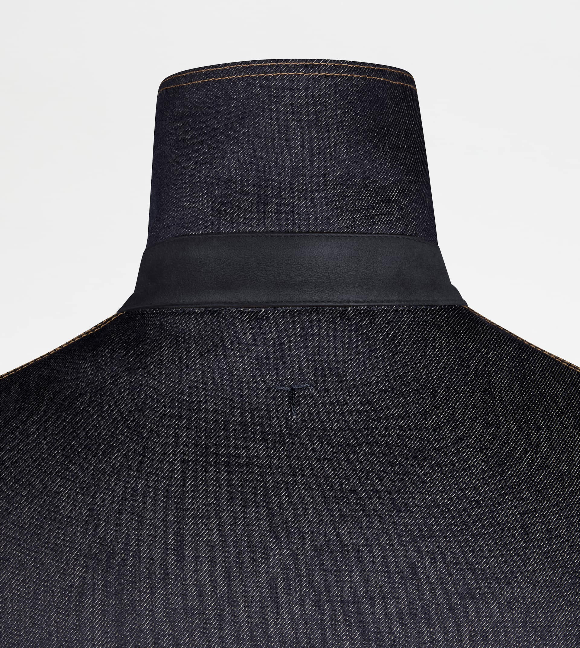 SHORT JACKET IN WOOL DENIM - BLUE - 7