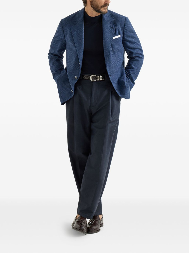 Brunello Cucinelli Prince of Wales patch-pocket blazer outlook