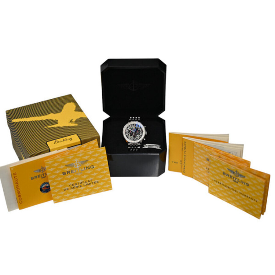 Pre-owned Breitling Navitimer Cosmonaute Porco Rosso Chronograph GMT Automatic Chronometer Black Dia - 2