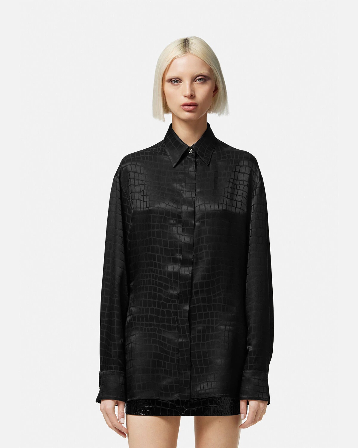 Croc-Devoré Silk Blend Shirt - 3