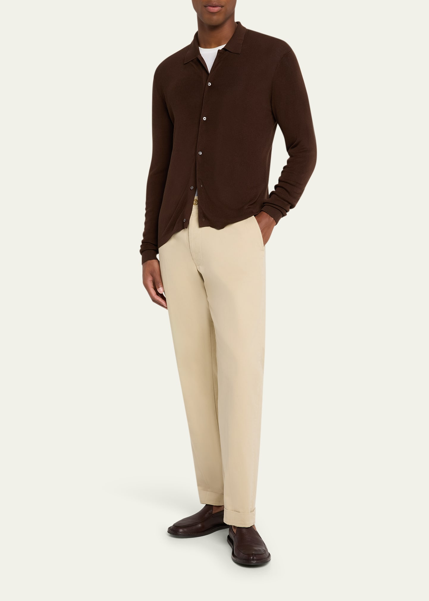 Men's Brent Slim Knit Button-Down Shirt - 2