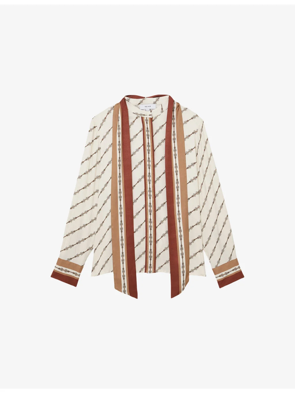Lydia Tie-Neck Chain-Print Woven Shirt - 1