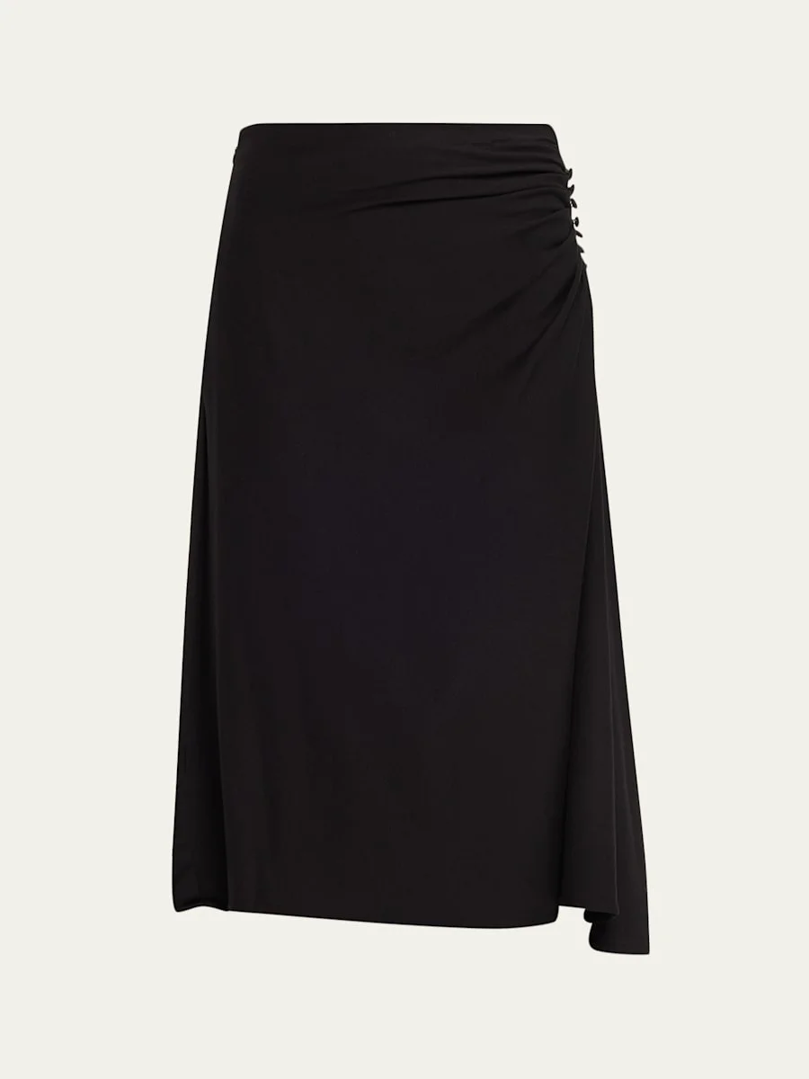 Hevira Ruched A-Line Midi Skirt - 1
