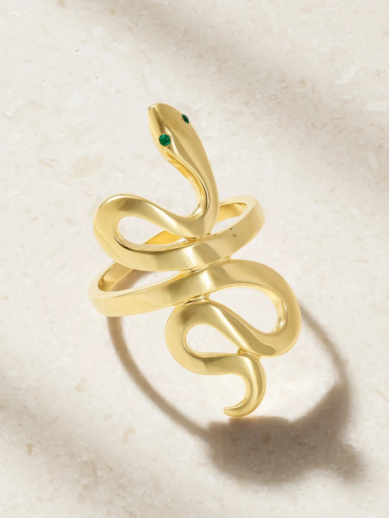 Slither Snake 18-karat Gold Emerald Ring - 1