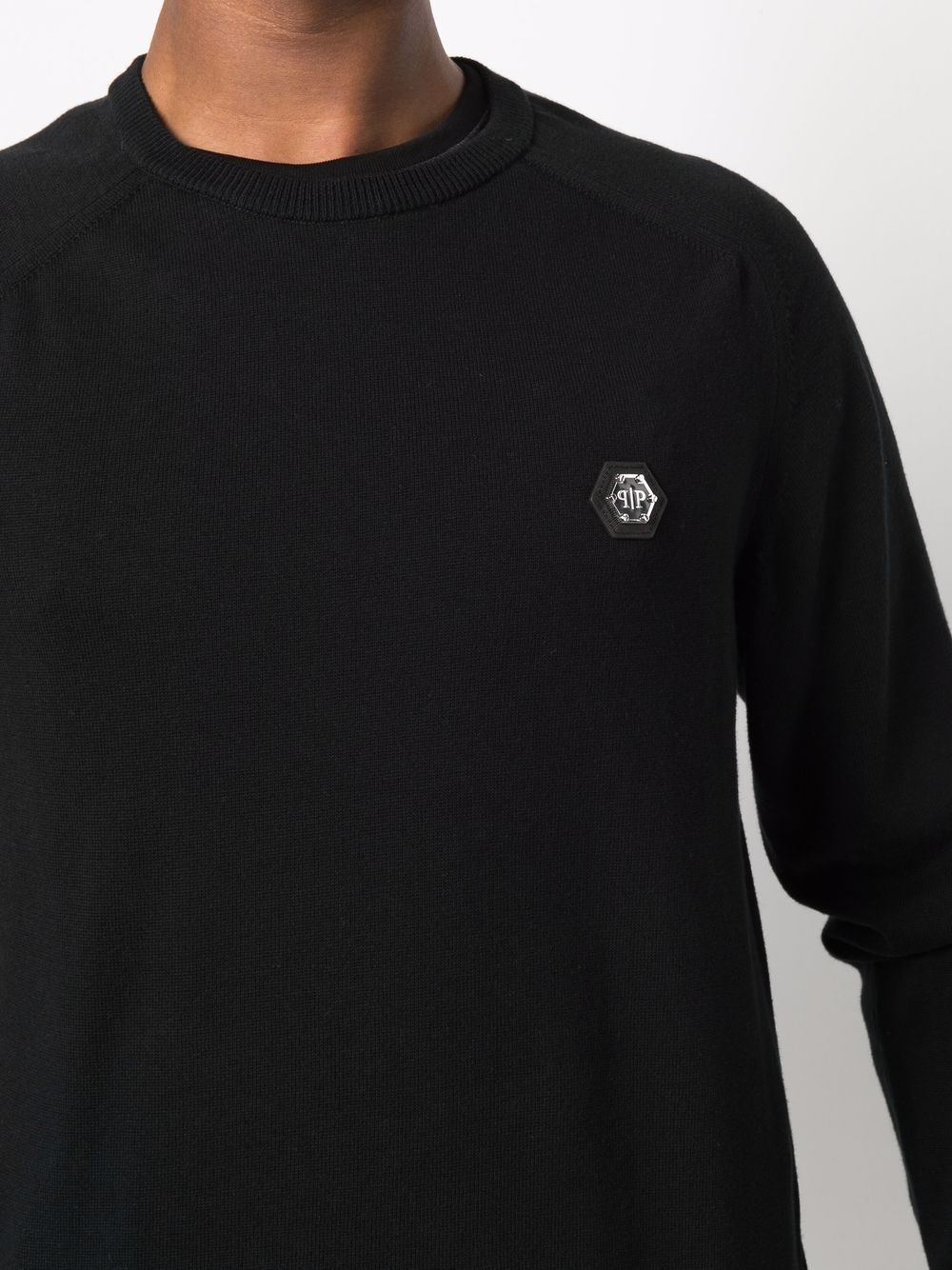 logo-patch cotton jumper - 5