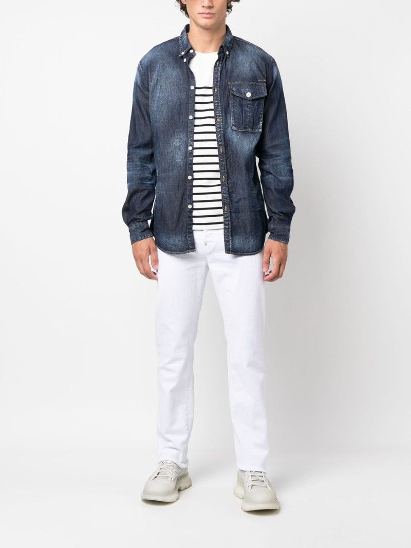 DSQUARED2 logo-plaque denim shirt outlook