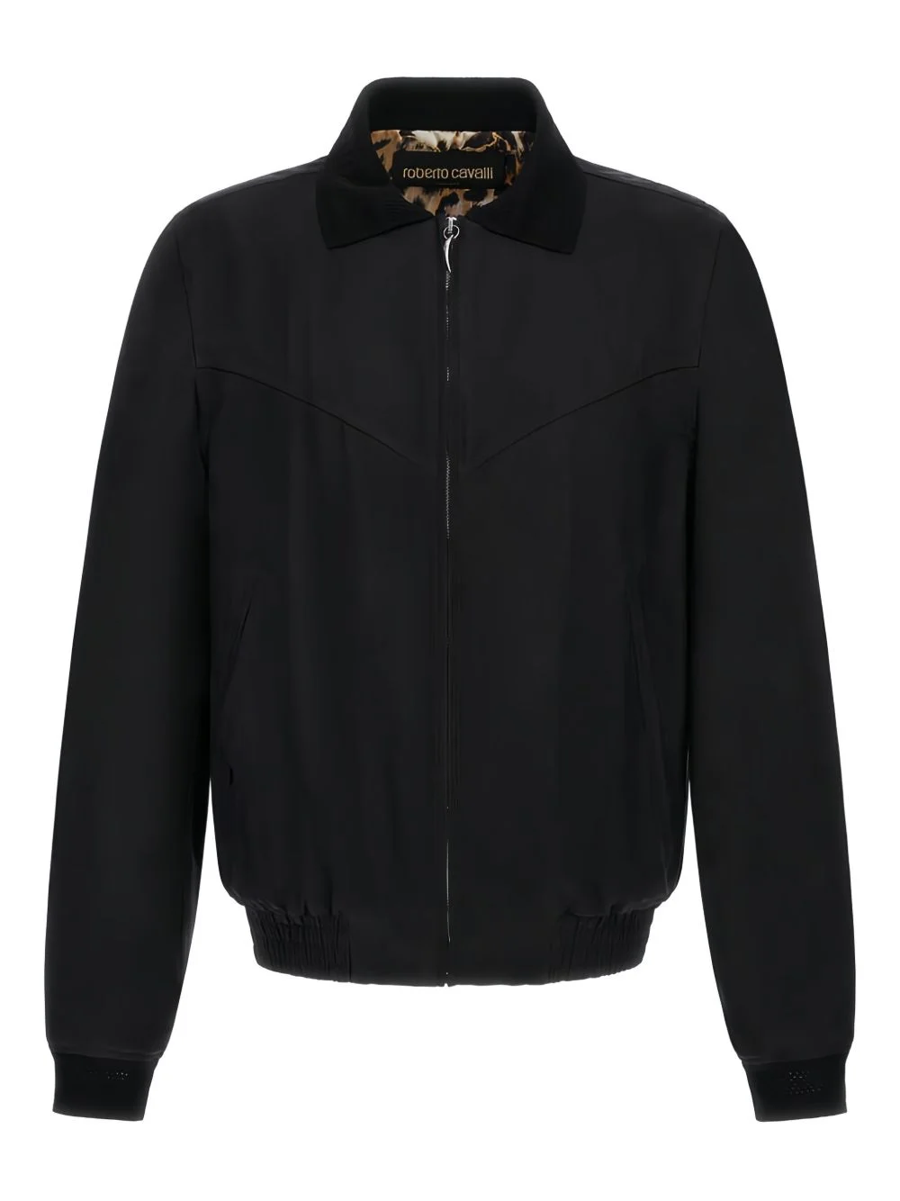ribbed-collar bomber jacket - 1