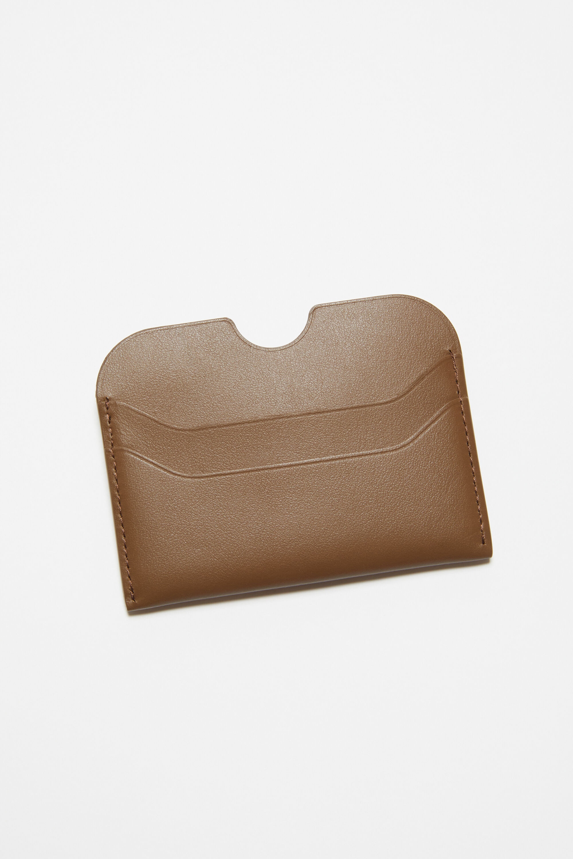 Leather card holder - Camel brown - 4