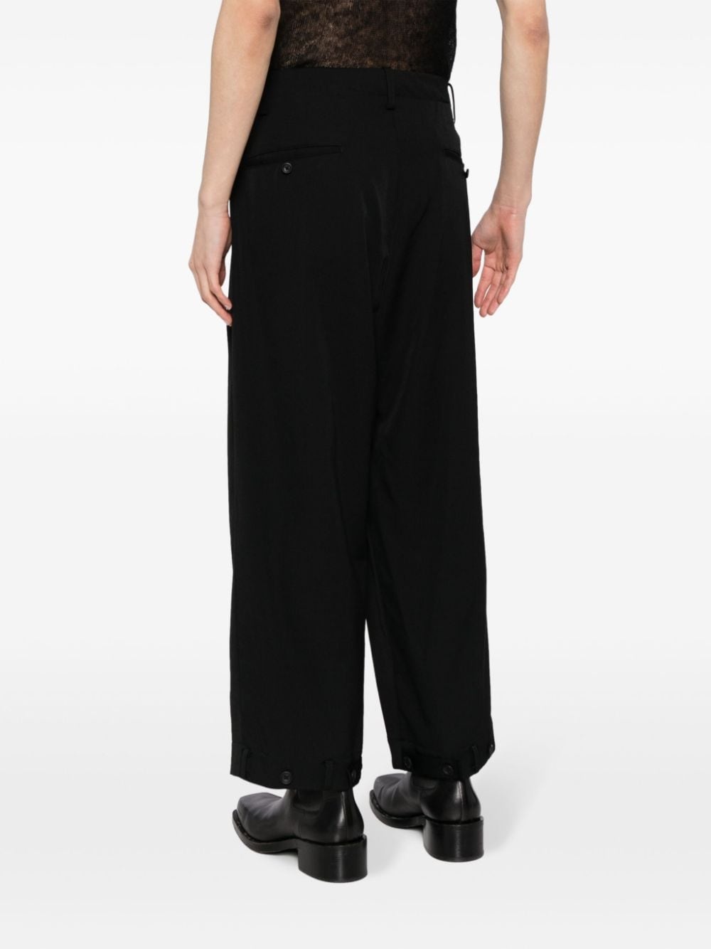 tailored wide-leg wool trousers - 4