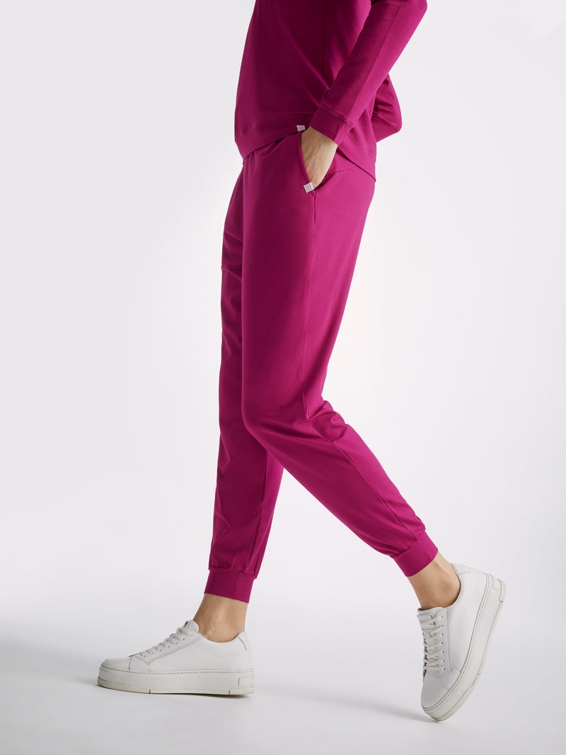 Women's Track Pants Basel Micro Modal Stretch Berry - 2