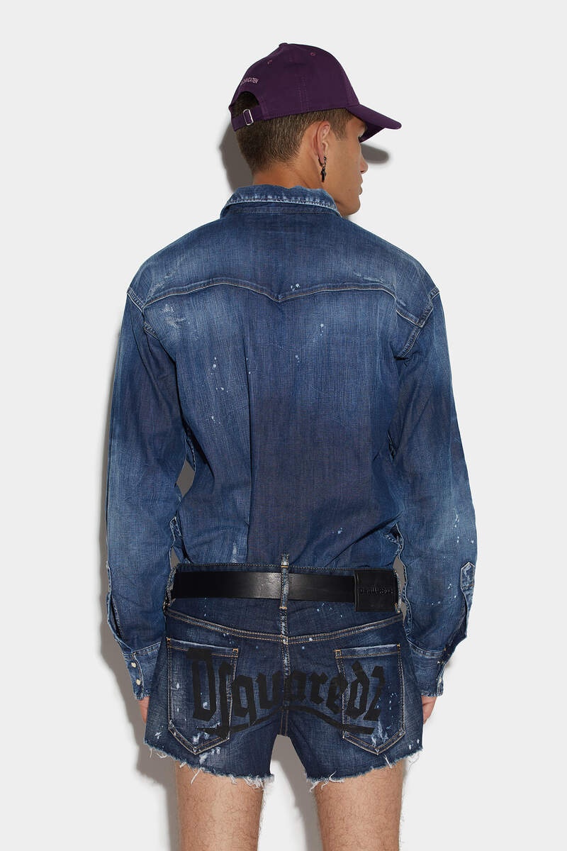 GOTH SURFER DARK RIPPED WASH SEXY 70'S SHORTS - 2