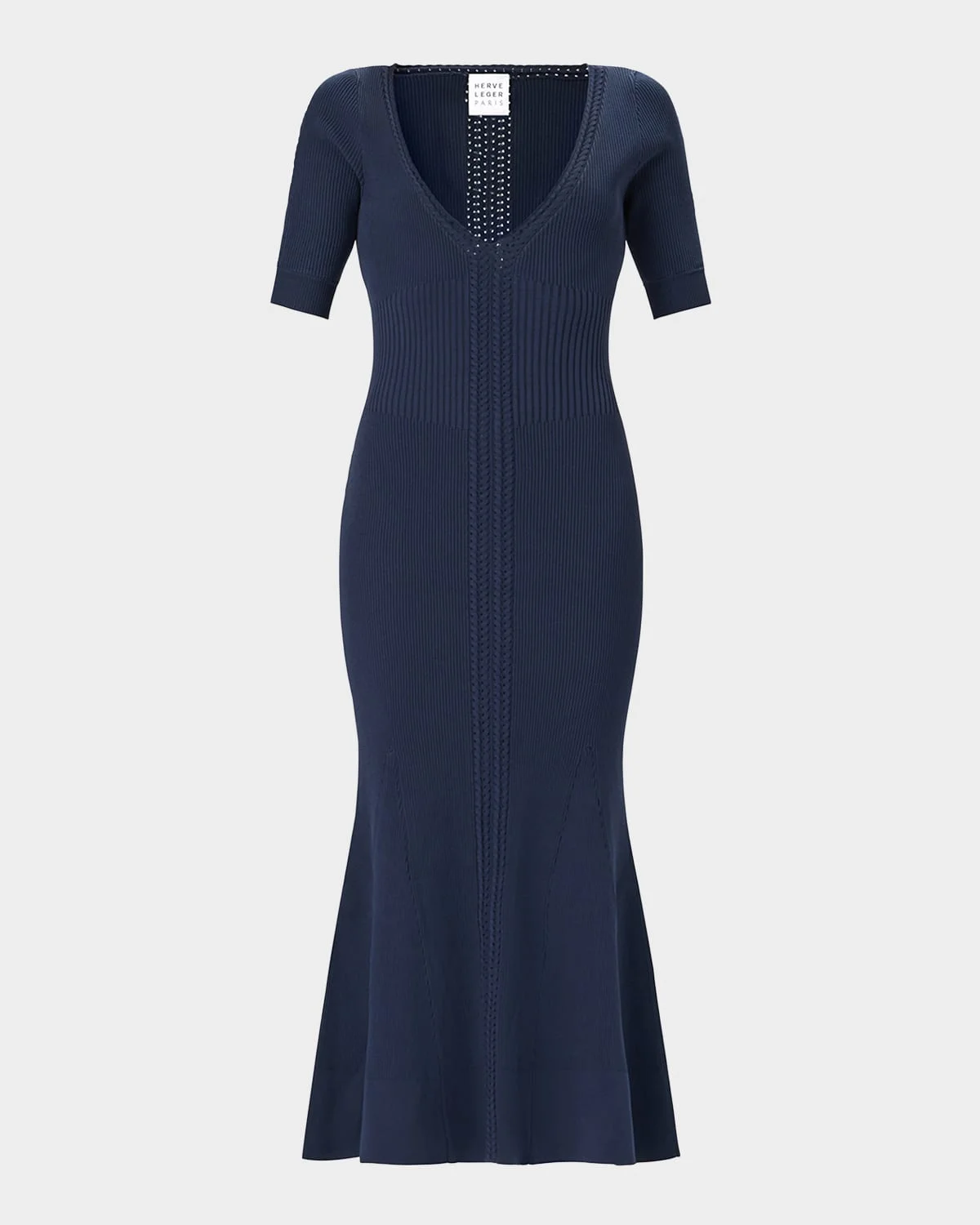 The Aria Rib Knit Mermaid Midi Dress - 1