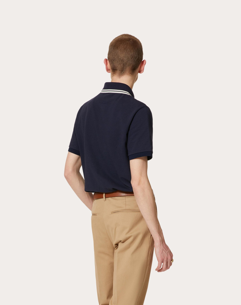 COTTON-PIQUE POLO SHIRT WITH MAISON VALENTINO EMBROIDERY 4