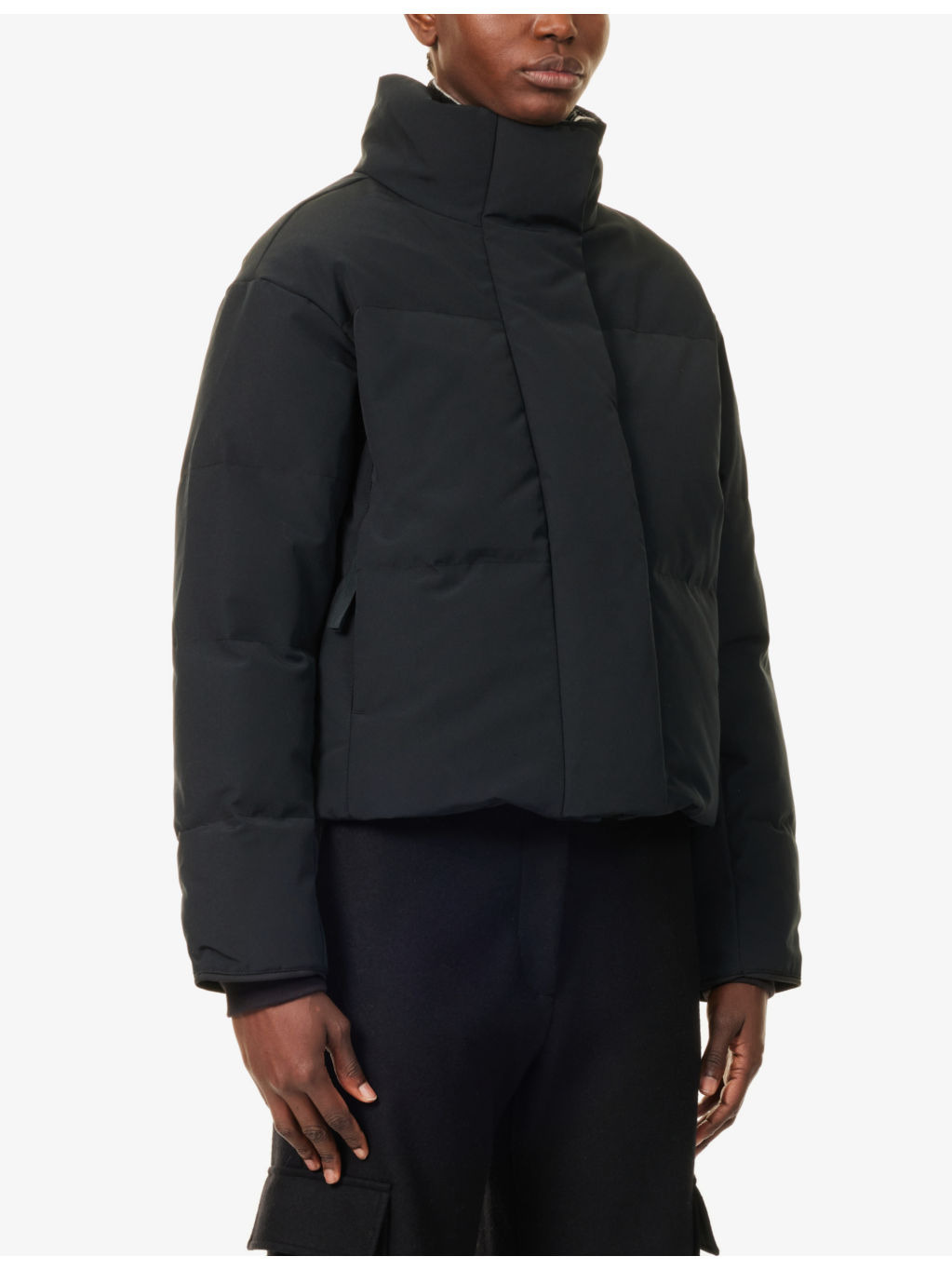Grandview logo-patch cropped shell-down puffer jacket - 3