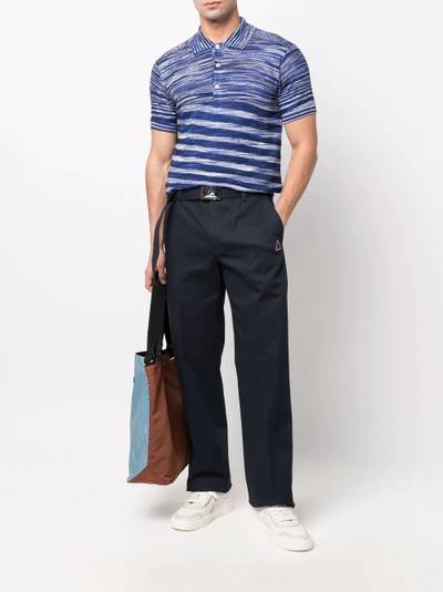 Lanvin pressed-crease belted straight trousers outlook