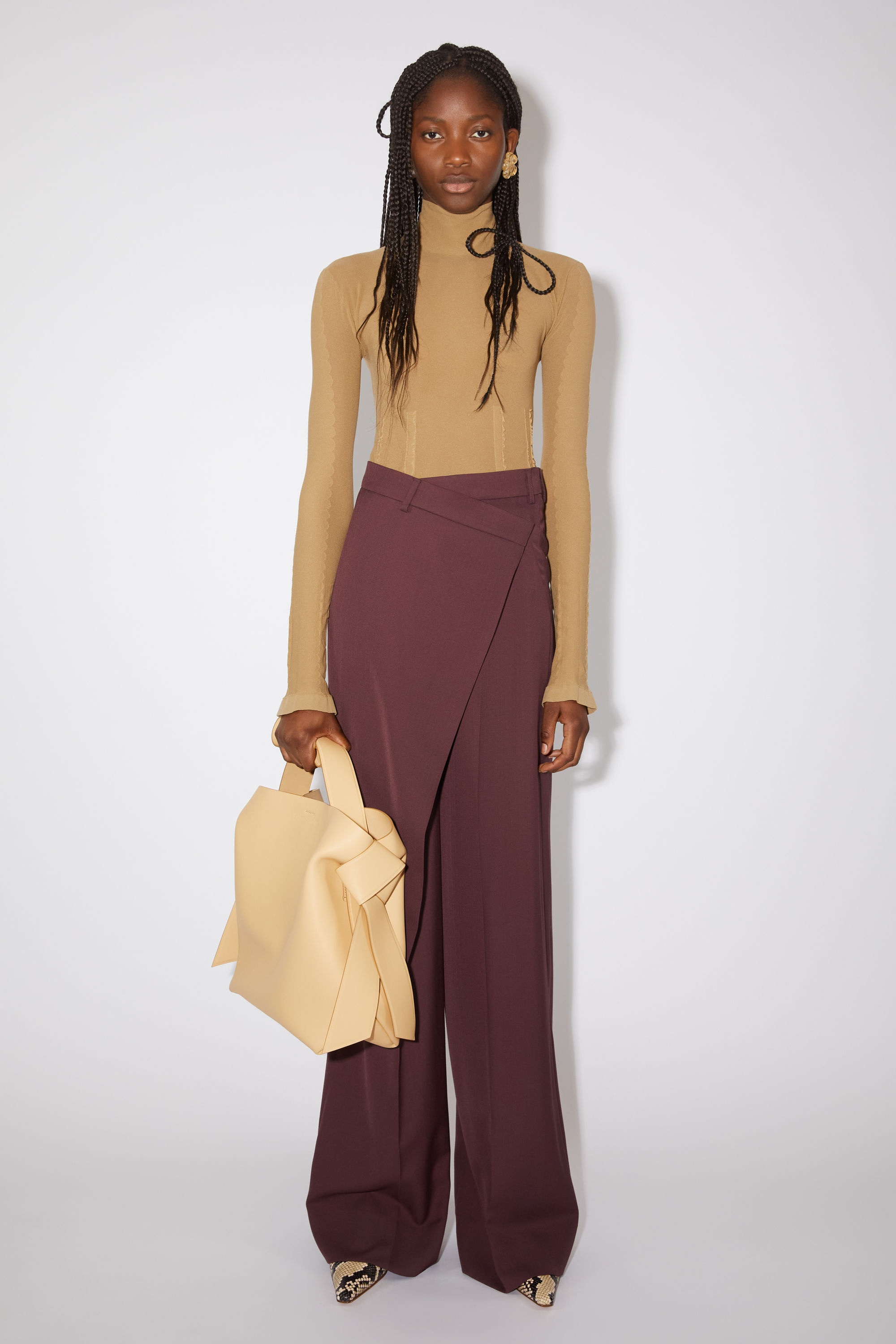 Tailored wrap trousers - Aubergine purple - 2