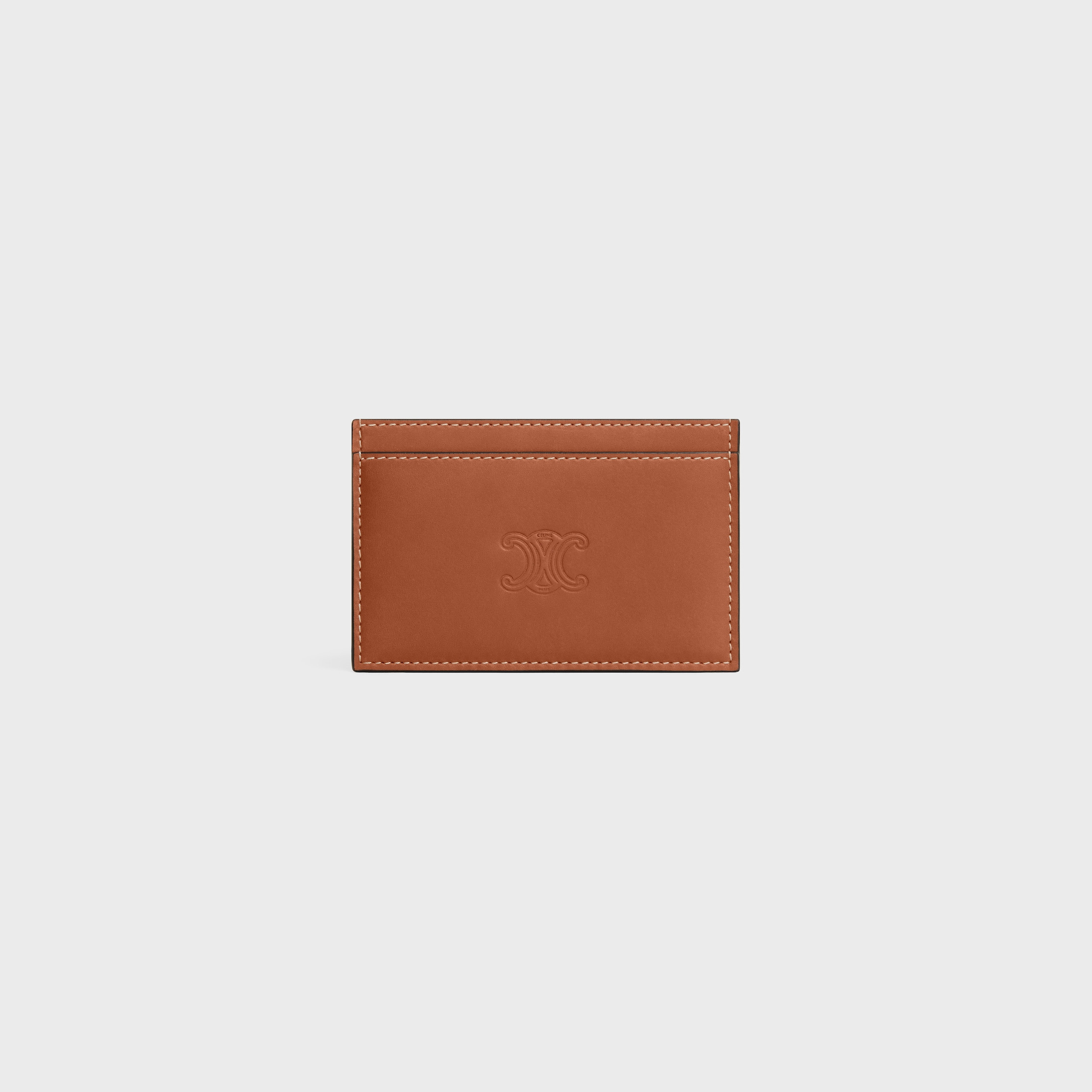 Card holder in Natural calfskin with triomphe embossed - 1