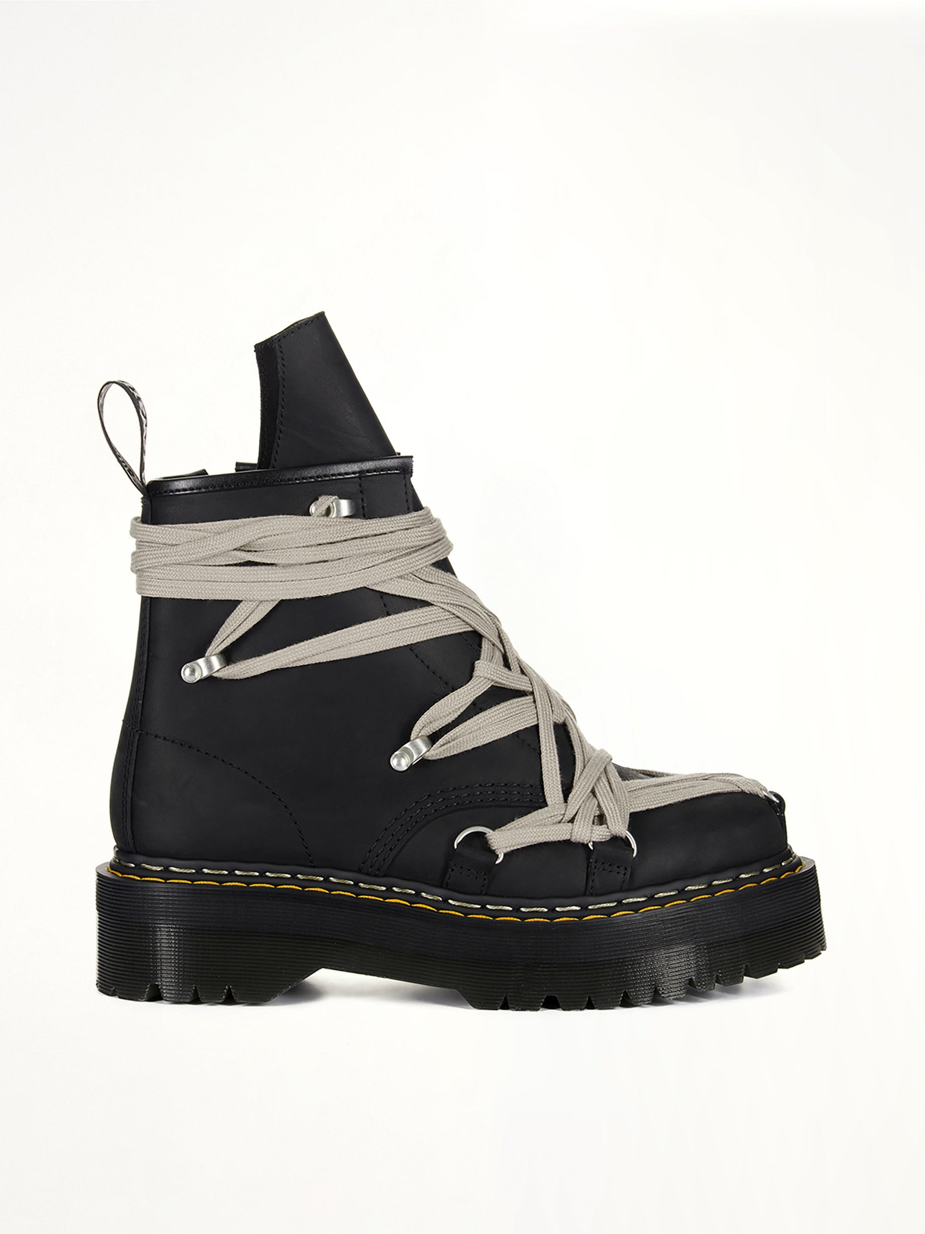 Rick Owens x Dr. Martens 1460 Quad Sole Megalace Boots in Black - 1