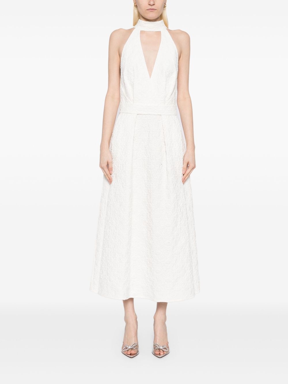 embroidered midi dress - 2