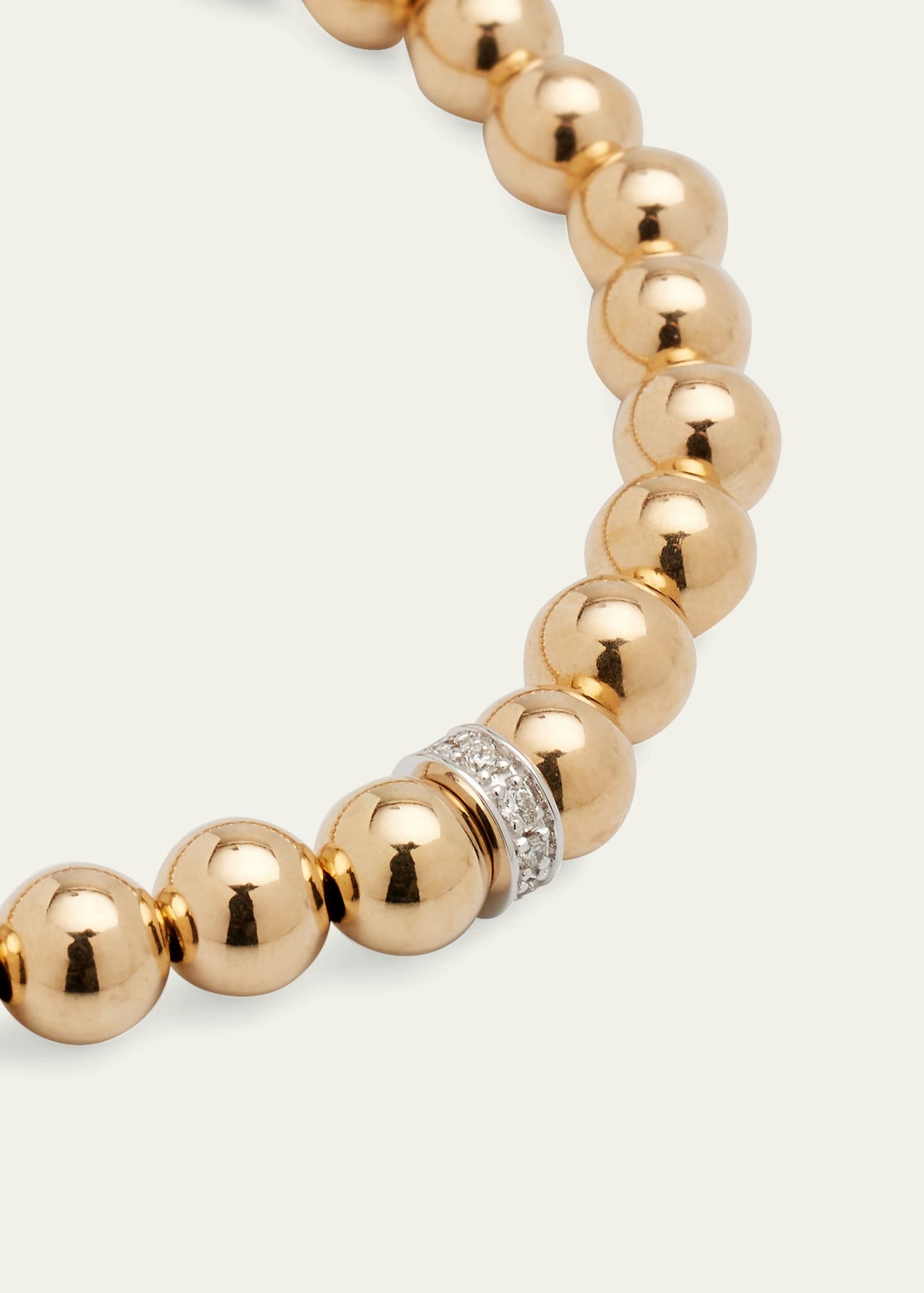 14k Beaded Diamond Wheel Bracelet - 2