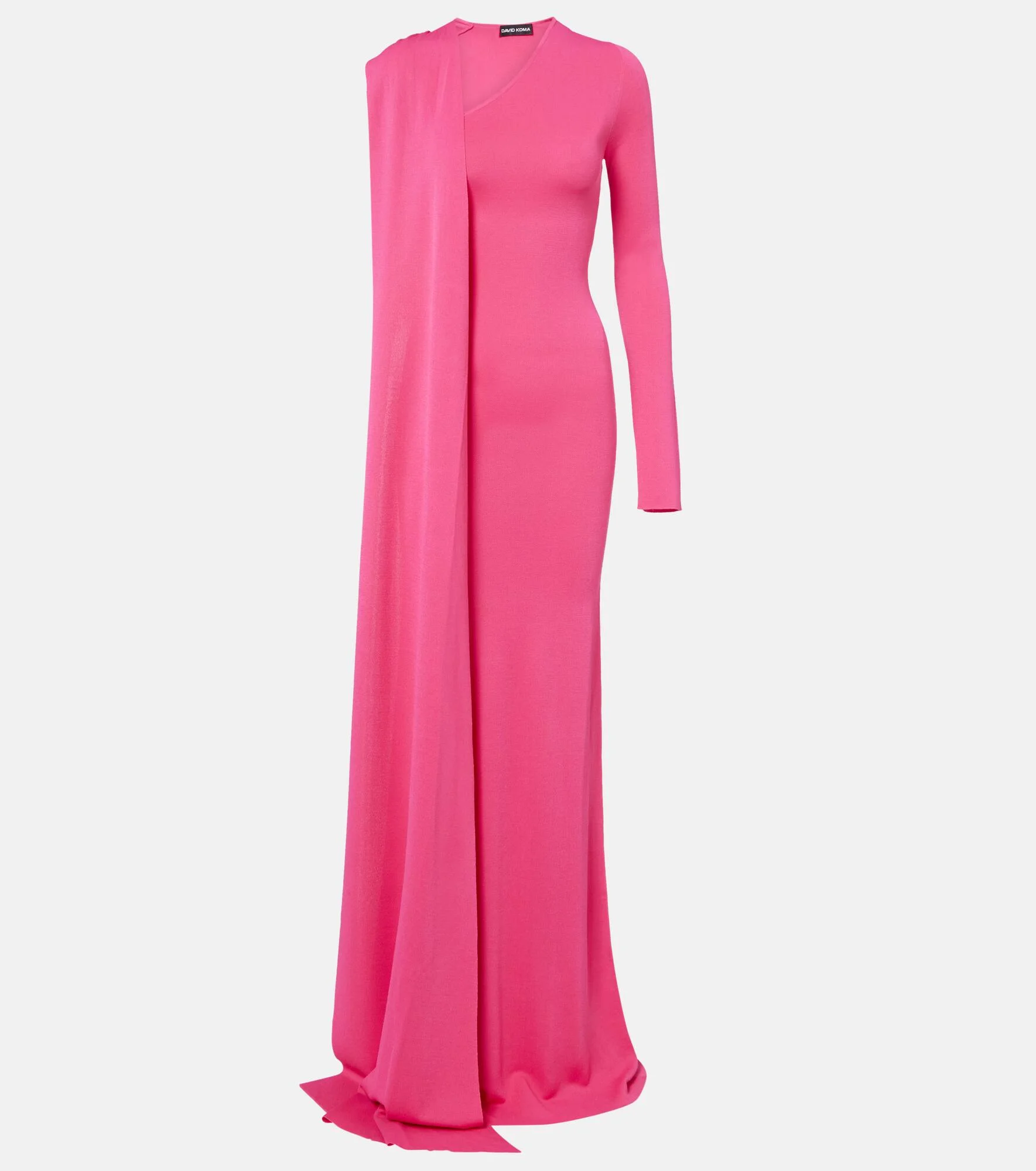 Scarf-detail jersey gown - 1
