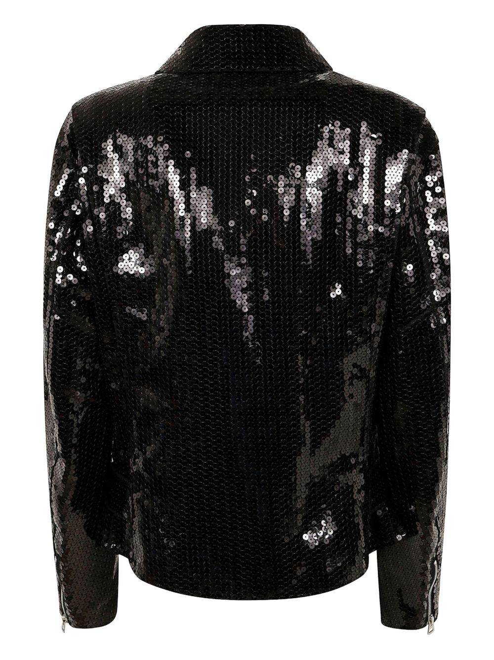 sequinned biker jacket - 2