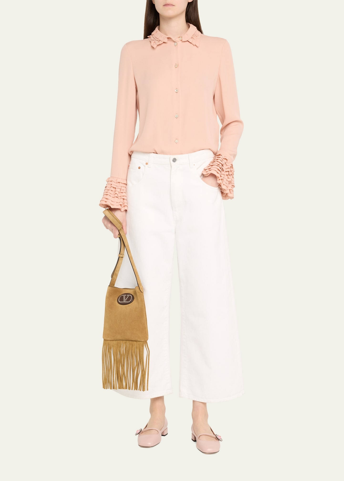 Nellcote Fringe Suede Crossbody Bag - 6
