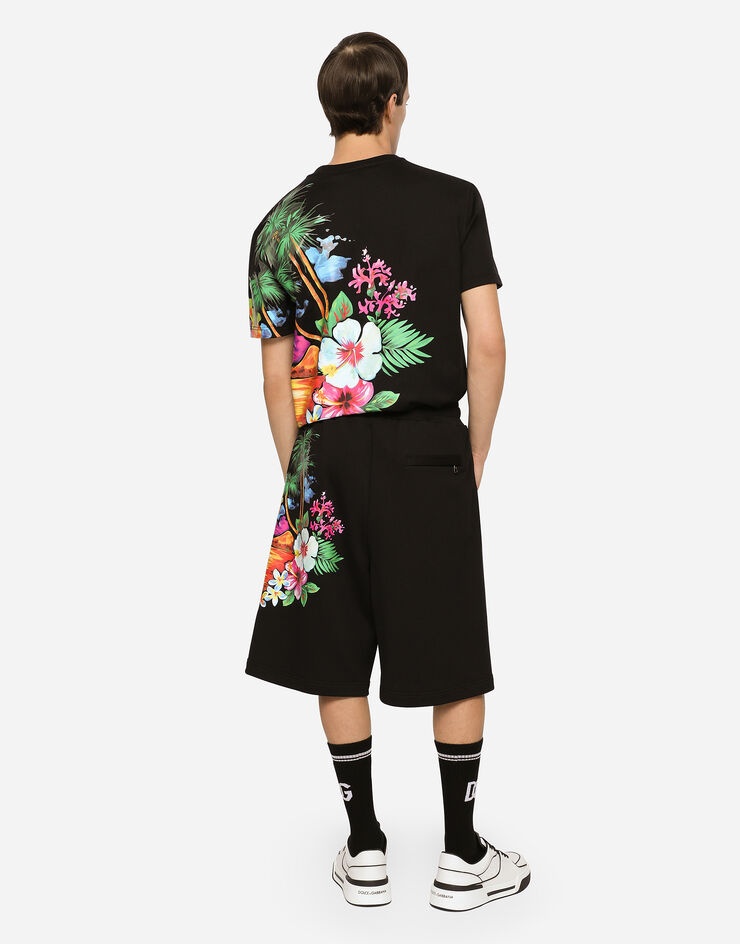 Jersey jogging shorts with Hawaiian DG logo - 5