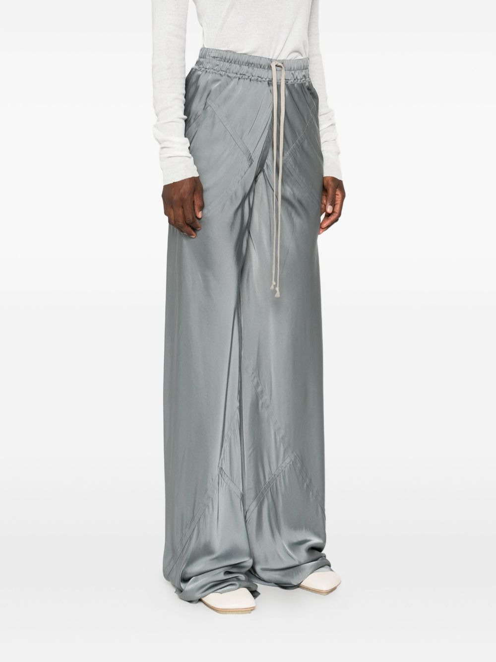 drawstring satin trousers - 3