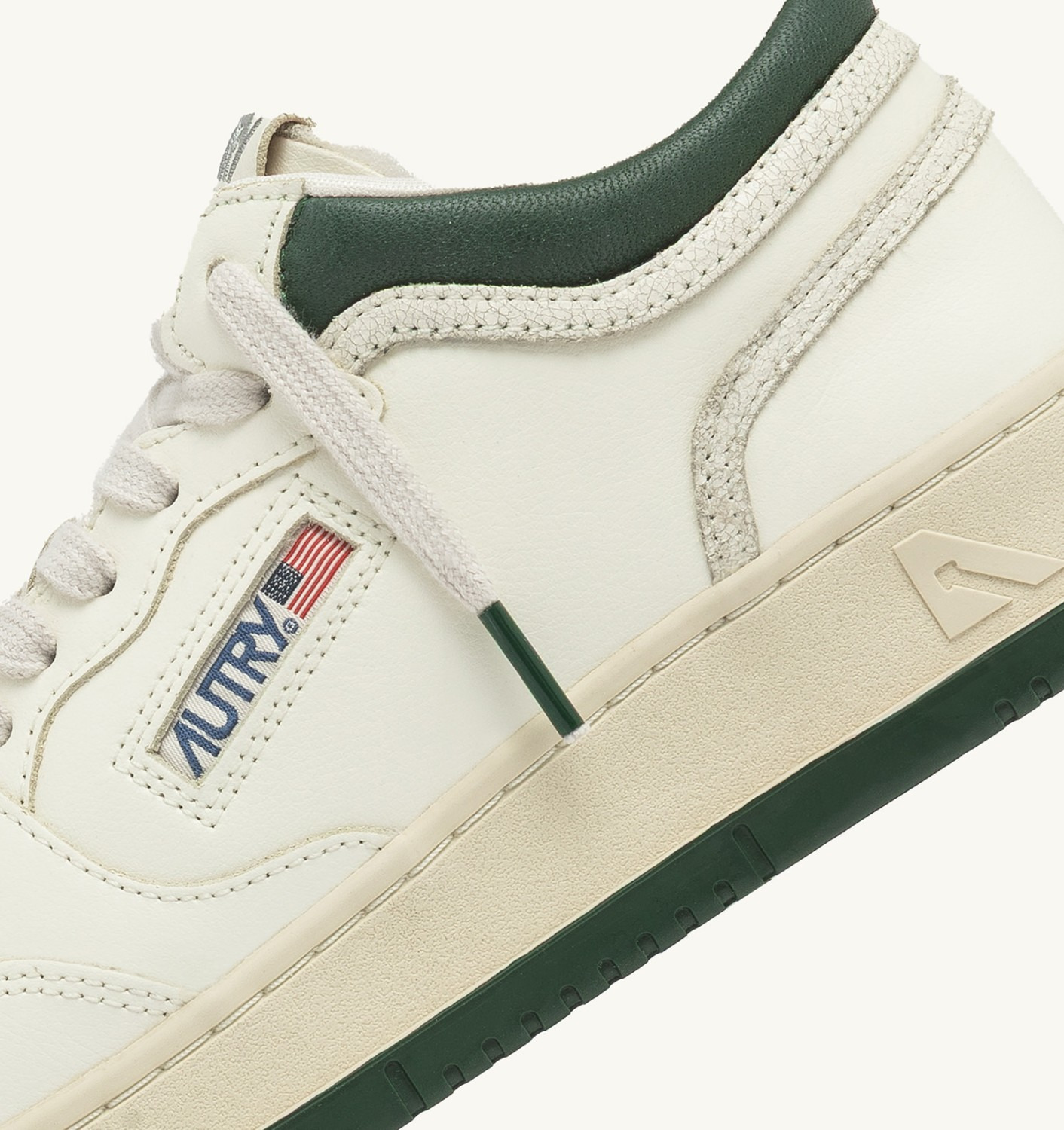MED-WAY SNEAKERS IN LEATHER COLOR MARSHMALLOW AND MOUNTAIN - 6
