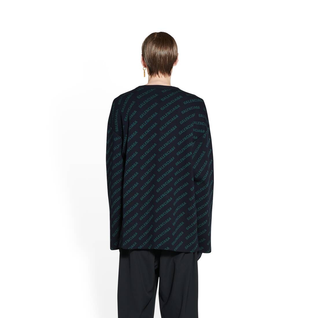 Men's Mini Allover Logo Sweater in Blue - 4